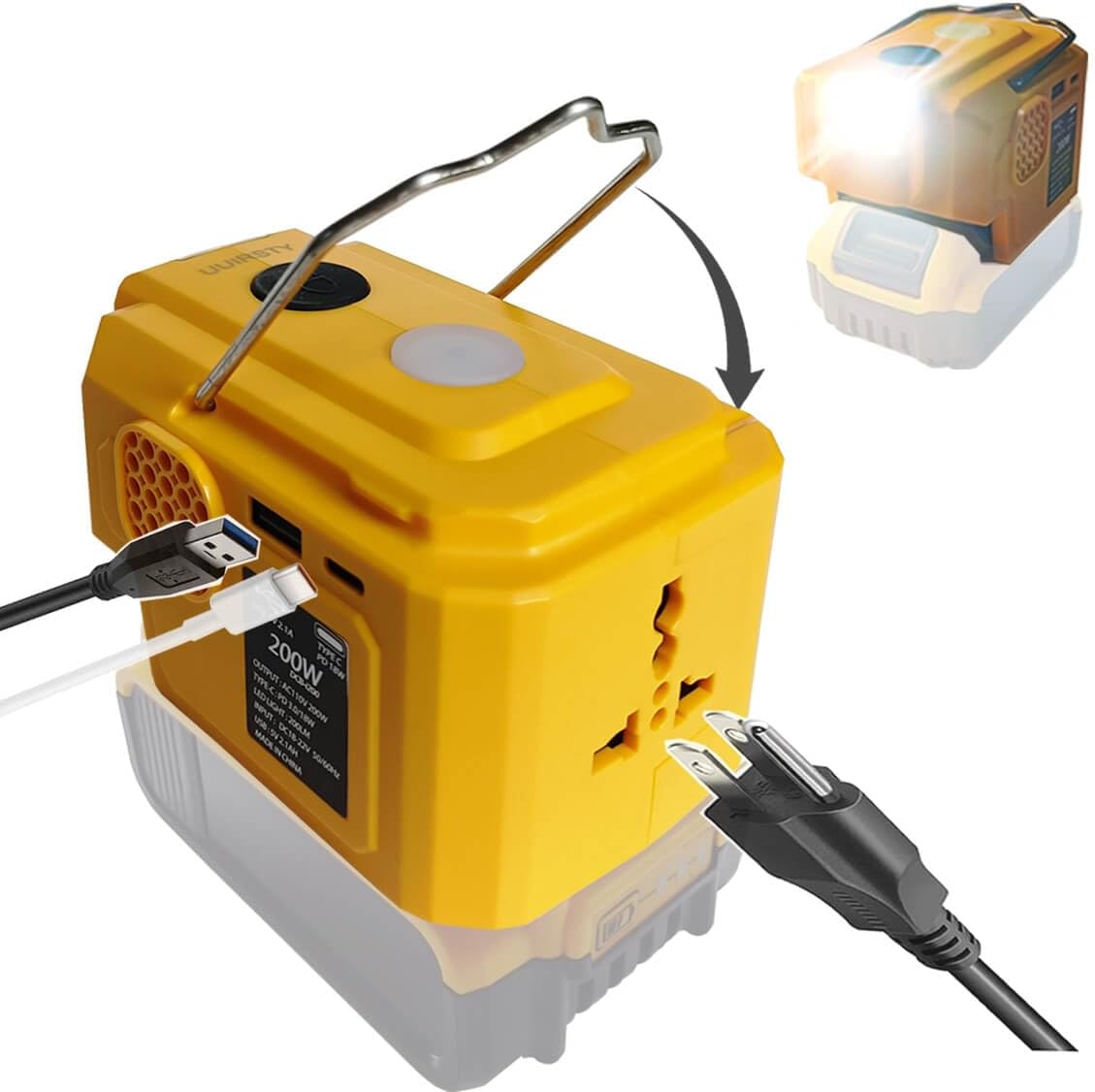Dewalt 20V Battery Inverter: 200W Portable Power Station