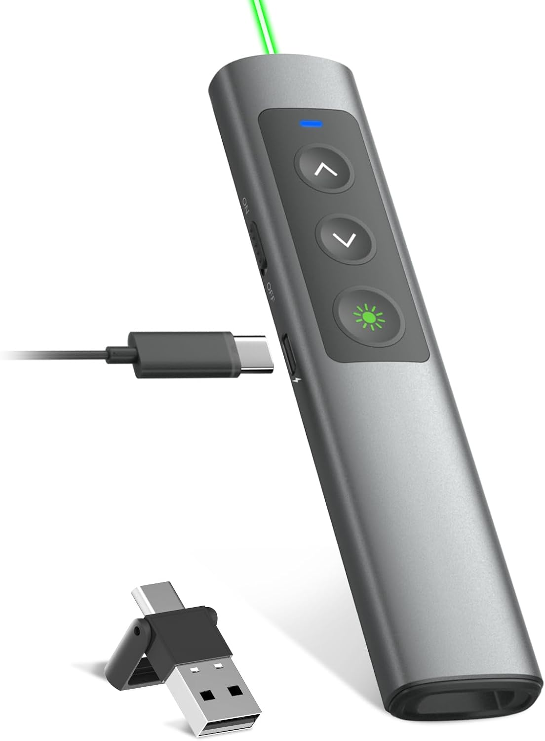 Rechargeable Presentation Clicker with Green Laser Control Range
