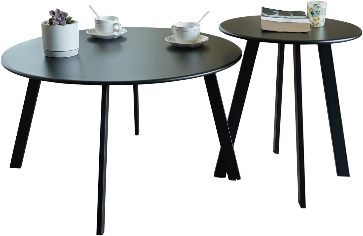 Outdoor Patio Coffee Table Set of 2 for Living Room and Balcony