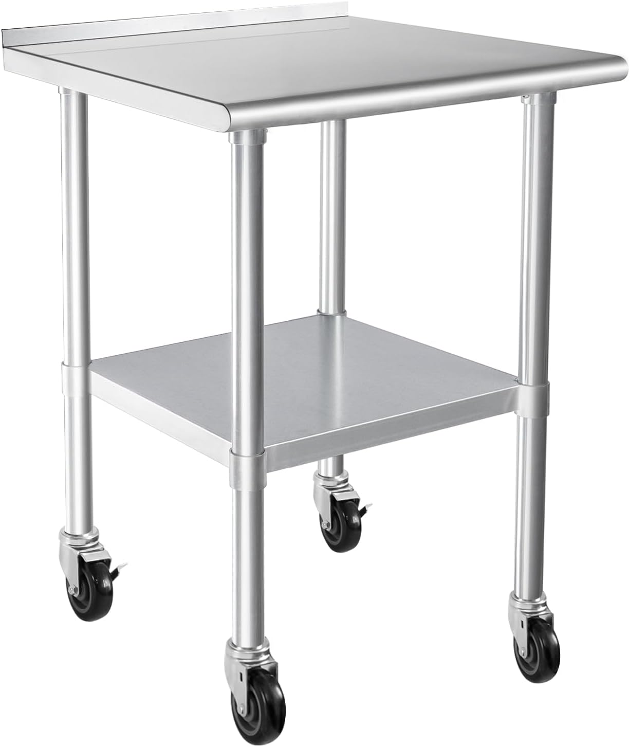 HARDURA Stainless Steel Table with Wheels for Kitchen Use