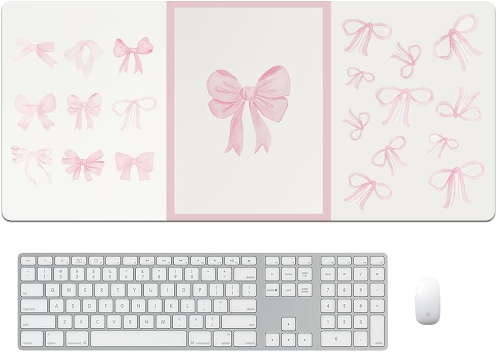 Pink Bows Mouse Pad - Non-Slip Aesthetic Bliss!