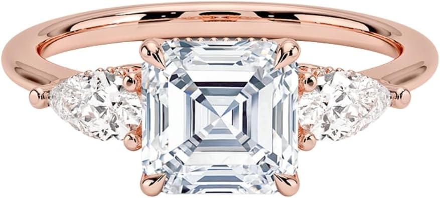 Stunning Moissanite Engagement Ring in 10k 14k 18k Gold
