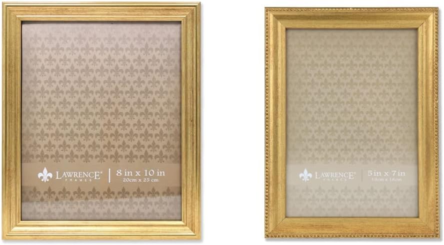 Gold Picture Frame Bundle with Beading - 8x10 and 5x7 Sizes