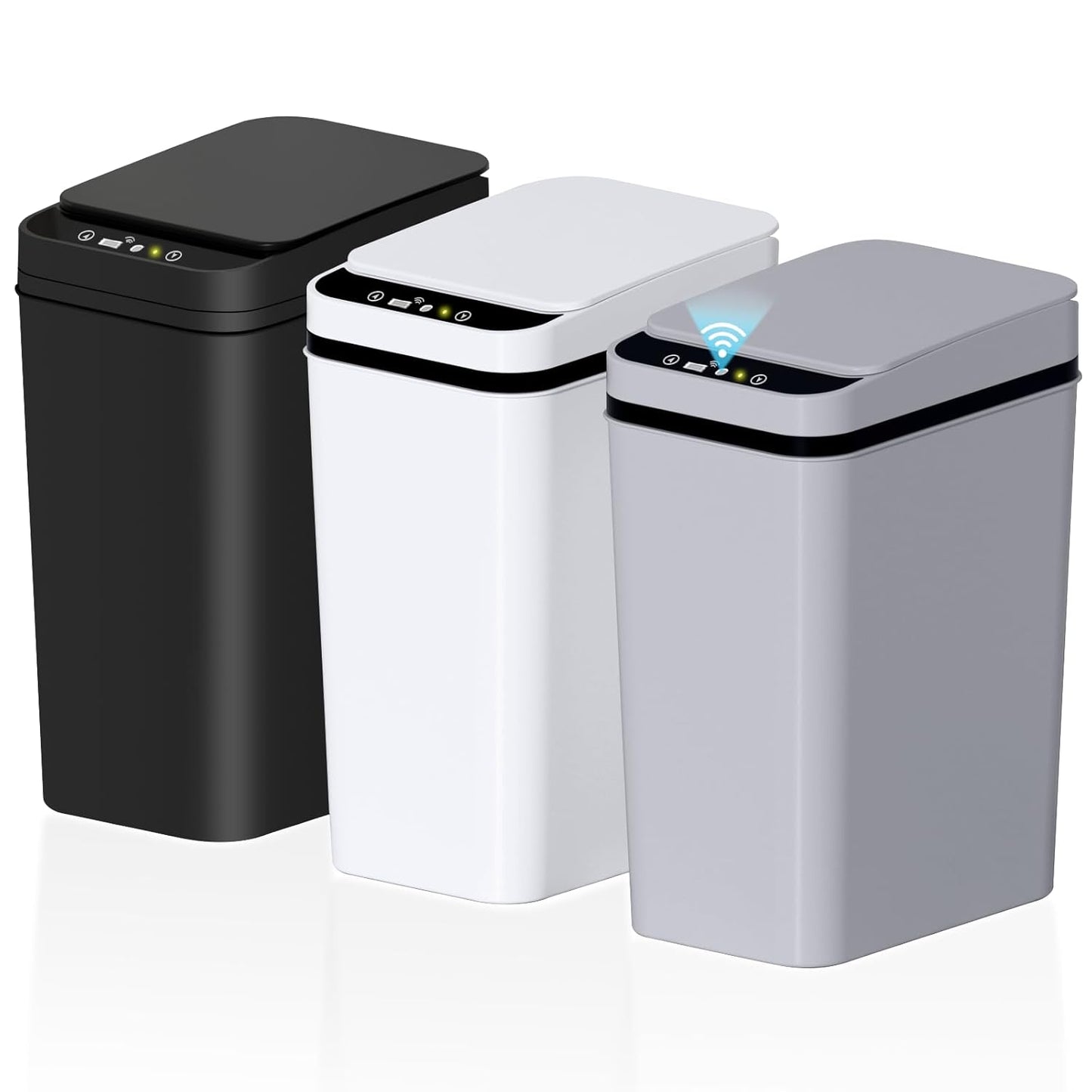 3Pack Touchless Automatic Bathroom Trash Can with Lid for Home