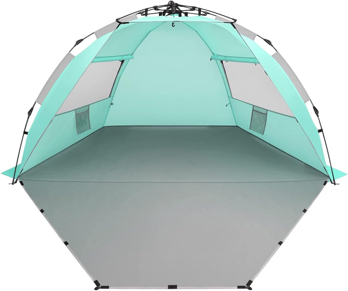 Oileus X-Large 4 Person Beach Tent Sun Shelter for Outdoor Fun