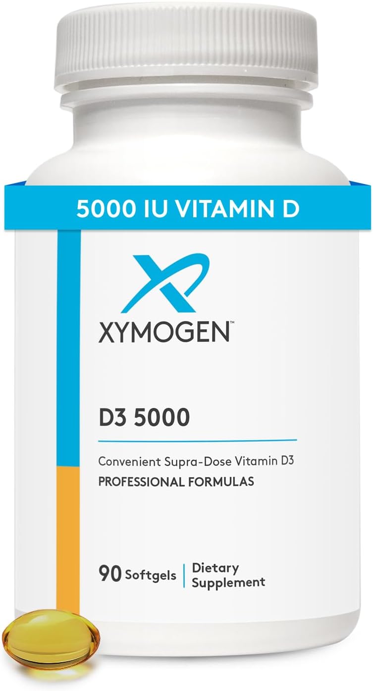 XYMOGEN D3 5000 IU - High Potency Vitamin D Supplement for Health