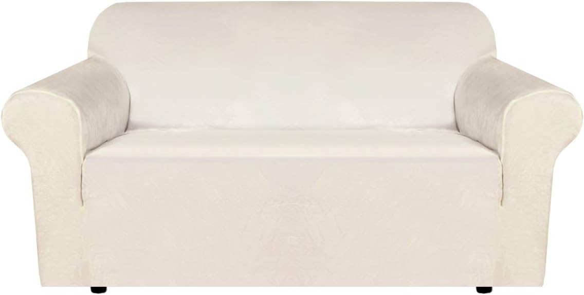 H.VERSAILTEX Stretch Velvet Loveseat Covers for 2 Cushion Couch
