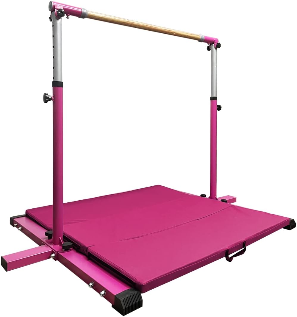 GLANT Gymnastic Kip Bar for Kids, Adjustable Height 3ft to 5ft
