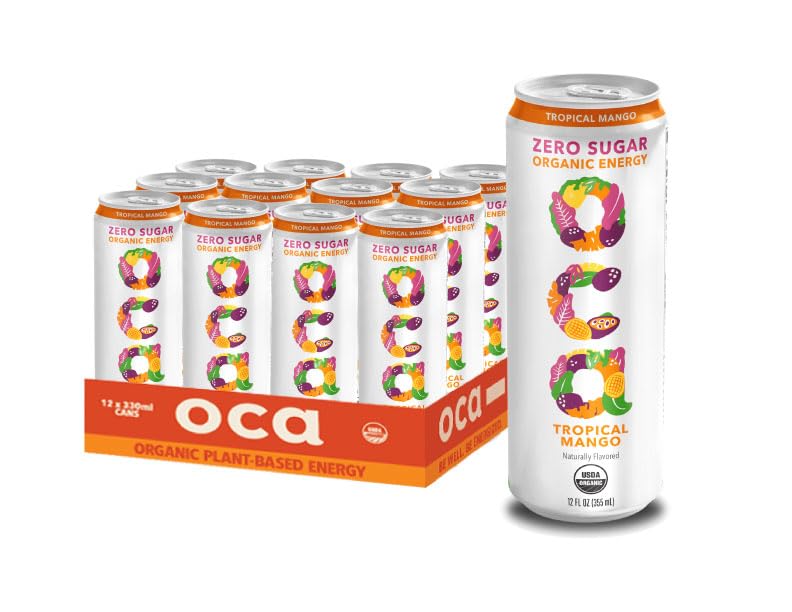 OCA ZERO Tropical Mango Organic Energy Drink - Zero Sugar Refreshment