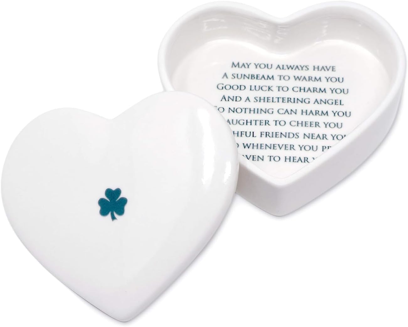 Handmade Heart Ceramic Keepsake Box for Baptism and Communion