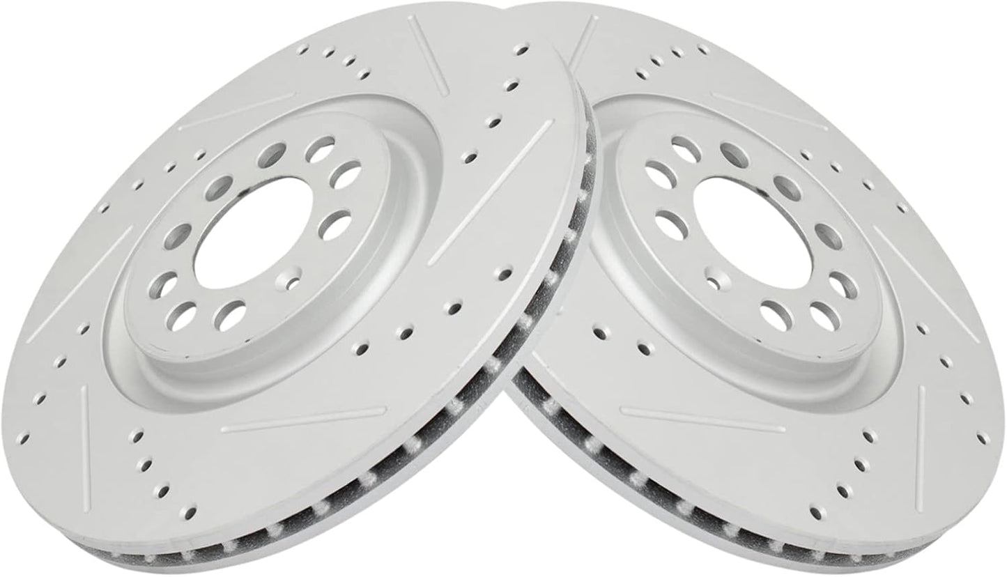 TRQ Front Performance Brake Rotors Set for Audi TT and VW Golf