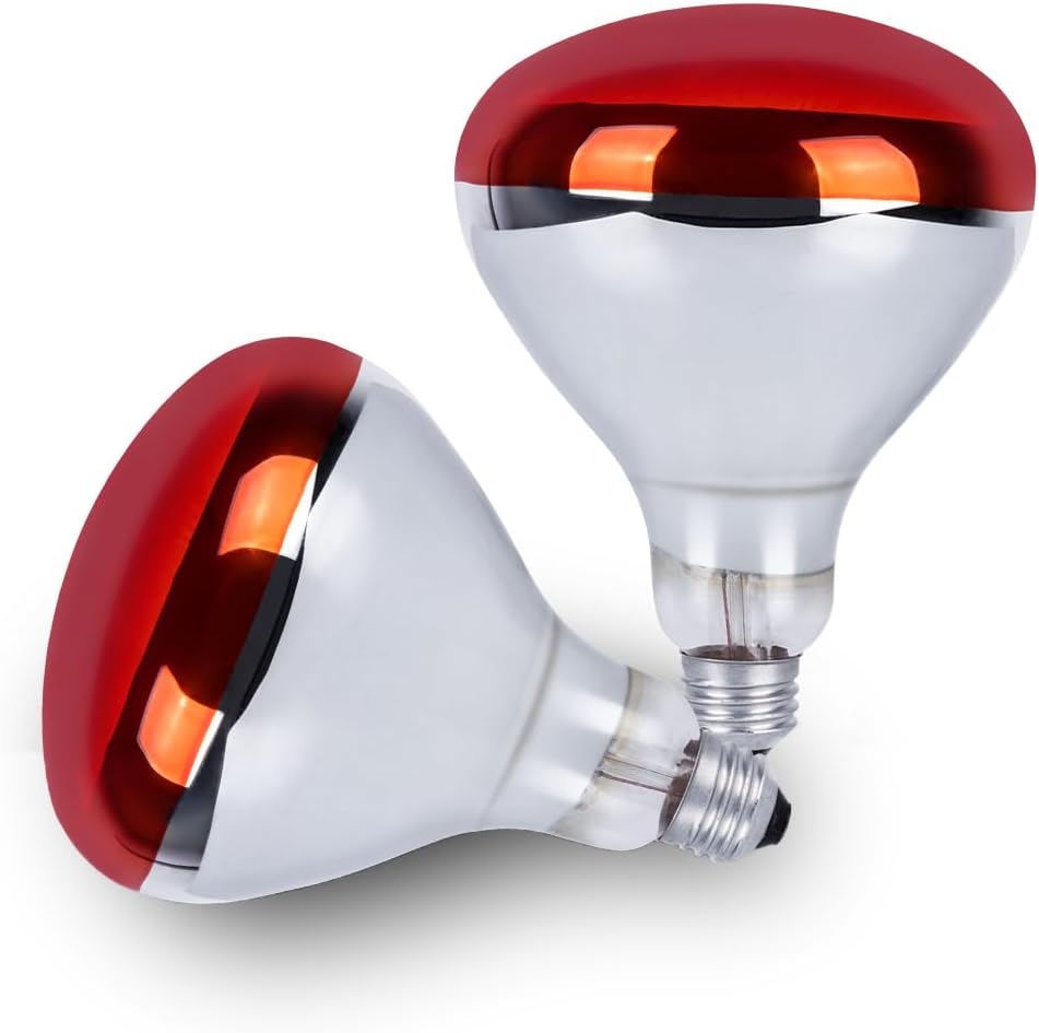 250W R40 Brooder Heat Bulbs: Infrared Radiant Heating (2 Pack)