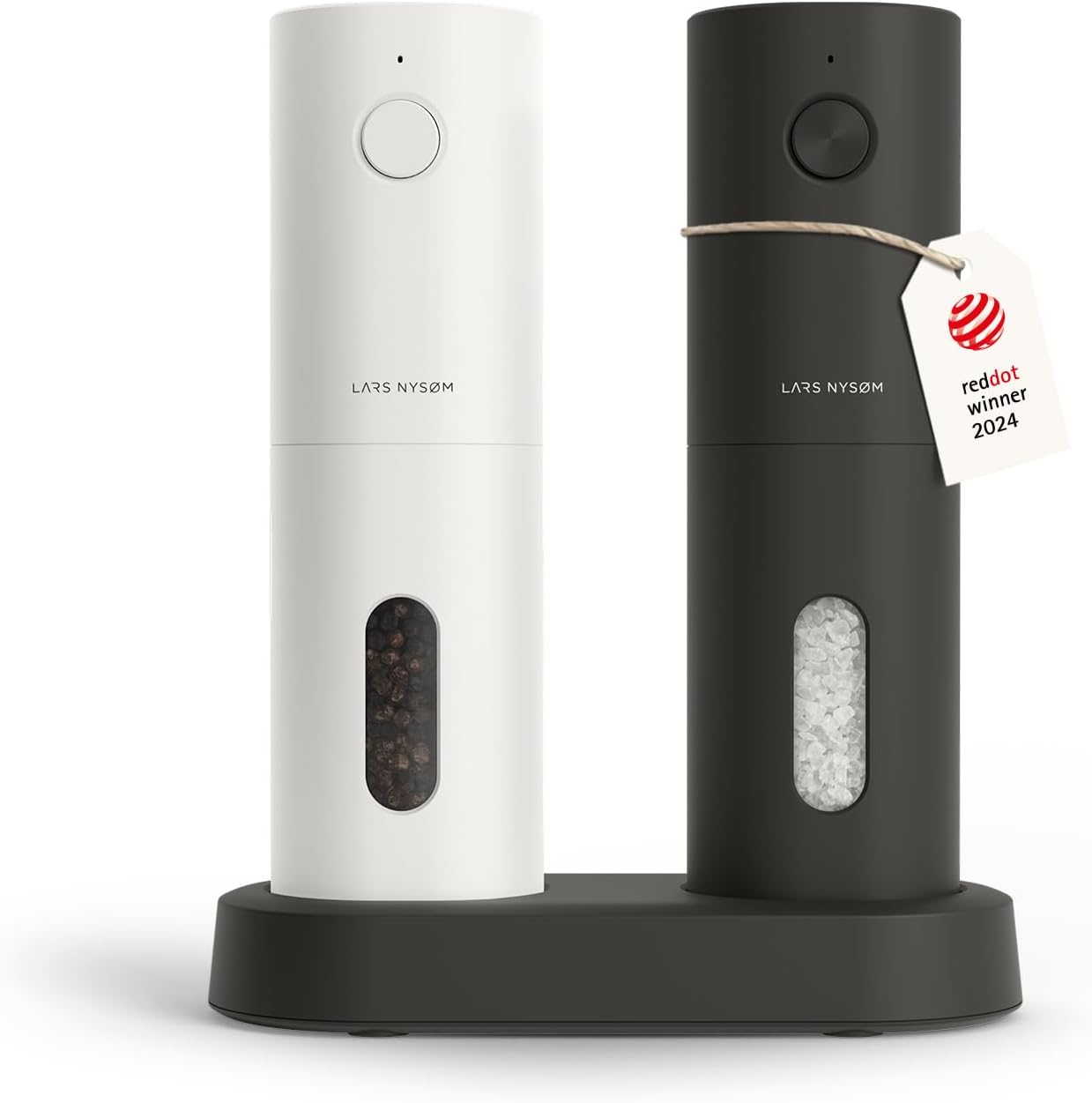 Electric Salt and Pepper Grinder Set with Adjustable Coarseness