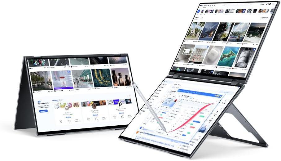 EHOMEWEI: Dual Stacked Monitor Laptop Expansion - Boost Productivity!