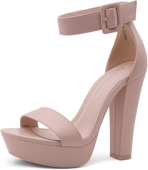 Shoe Land Womens SL-Cutesy Open Toe Ankle Strap High Heel Sandal