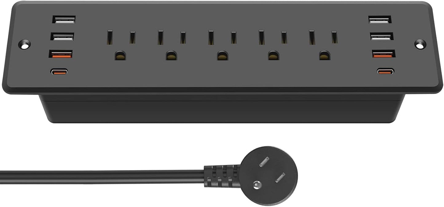 CCCEI Recessed Power Strip Surge Protector with USB Ports