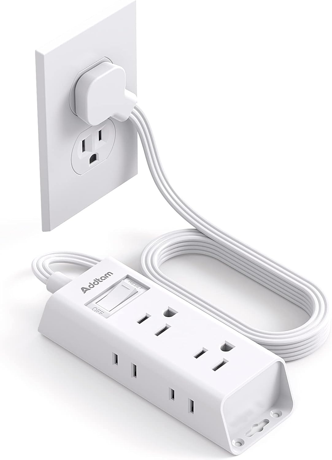 Compact Flat Plug Power Strip - Travel Friendly