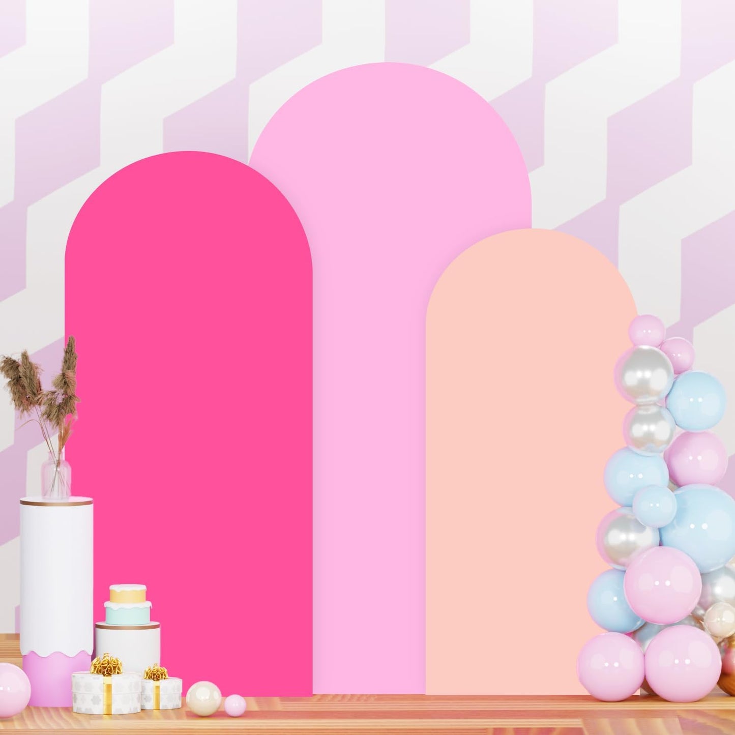 Pink Arch Backdrop Cover Set for Weddings and Events