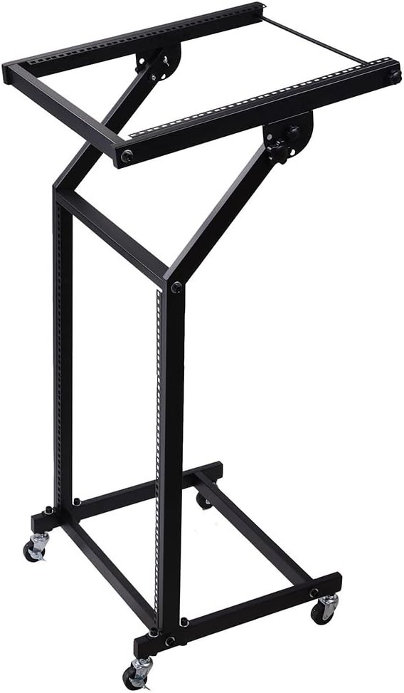 AW Rolling DJ Mixer Stand Adjustable Rack for Music Events
