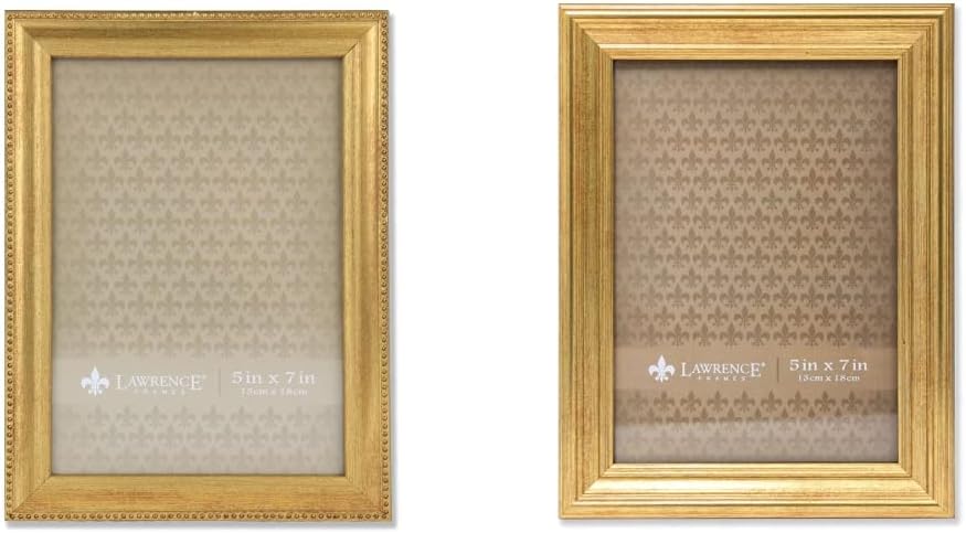 Classic Bead and Sutter Burnished Gold Picture Frames, 5x7