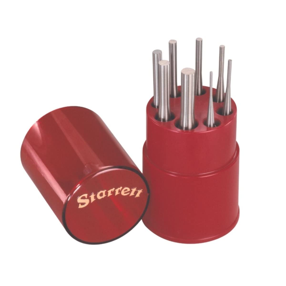 Starrett Drive Pin Punch Set - 8 Piece with Knurled Grip