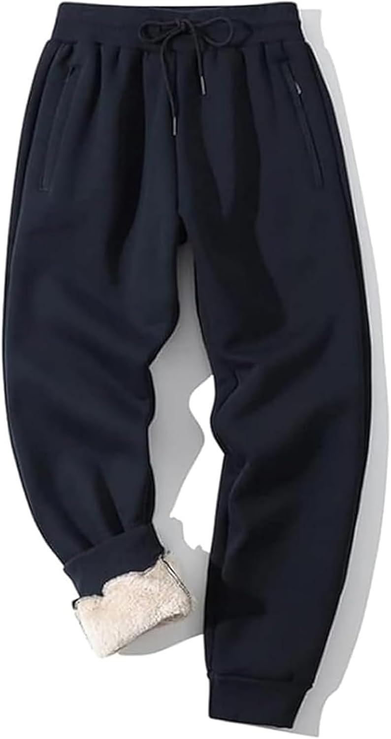 Shiyifa Men's Winter Warm Fleece Sherpa Lined Sweatpants