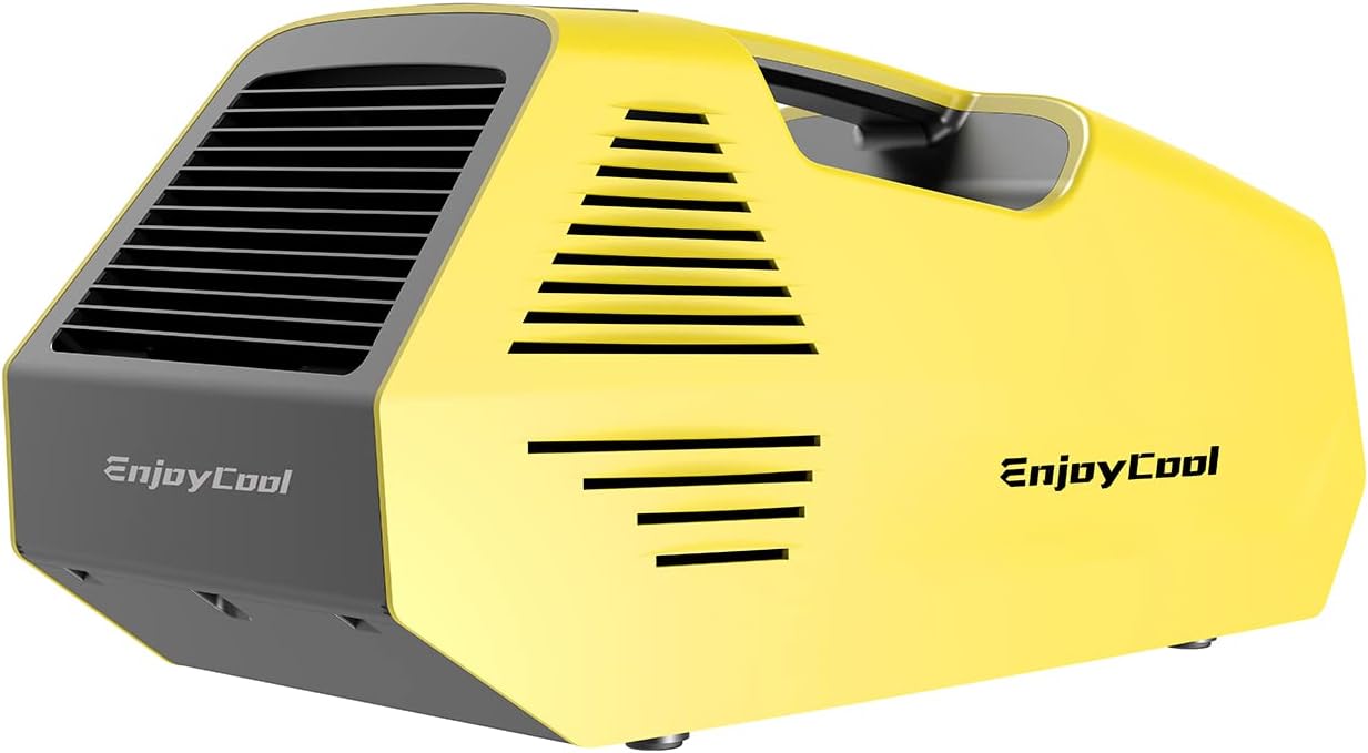 Portable Mini Air Conditioner - 2380BTU Fast Cooling for Camping, RV, Car - Yellow