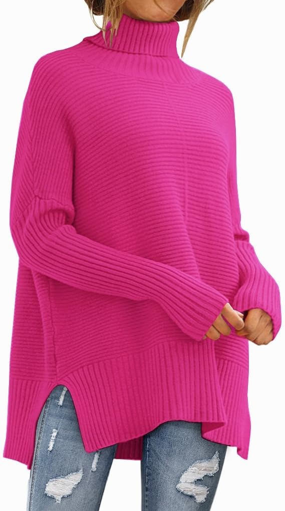 LILLUSORY Women's Oversized Turtleneck Sweater for Fall Style