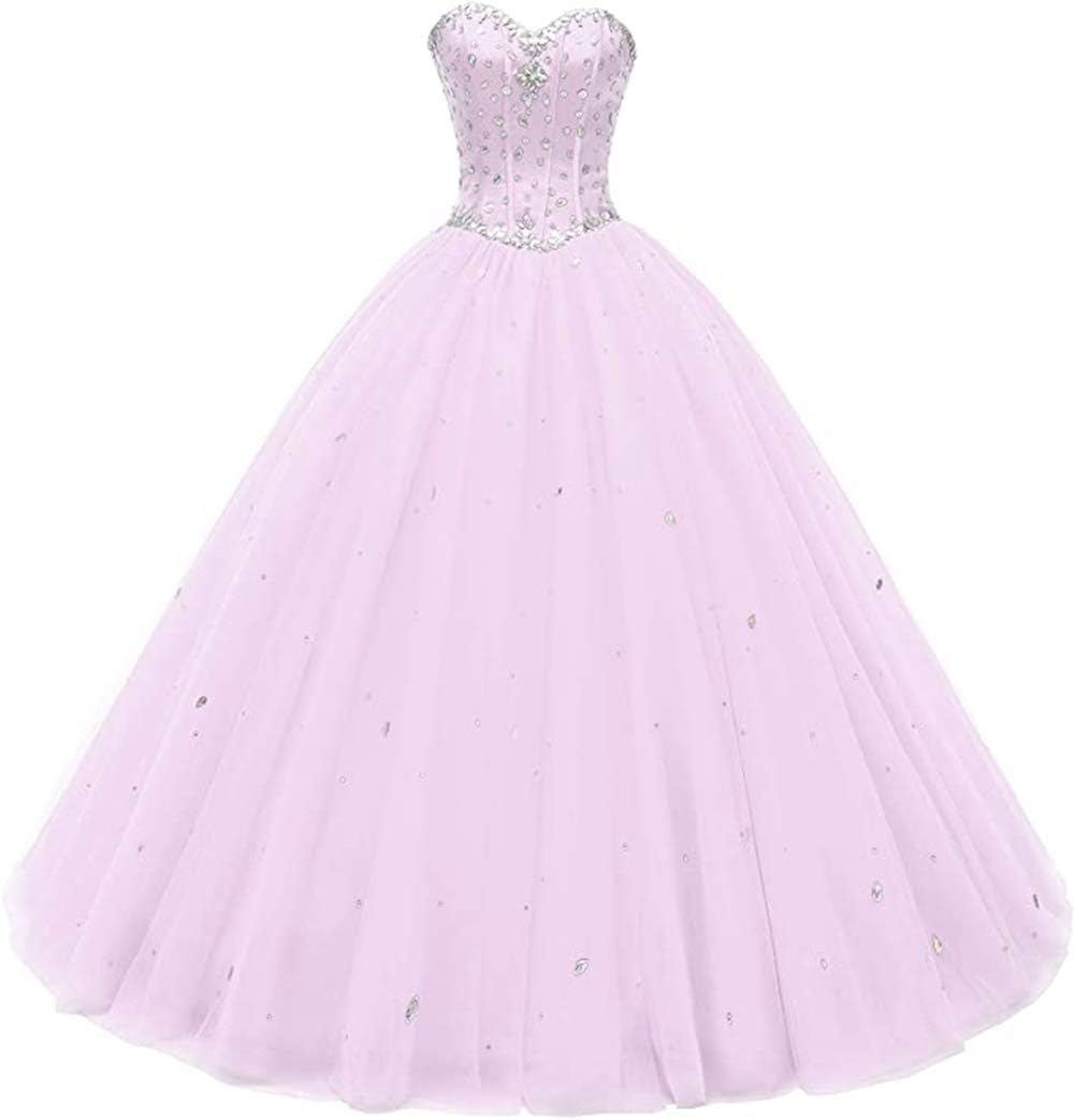 Women's Sweetheart Ball Gown Tulle Quinceanera Dress for Prom
