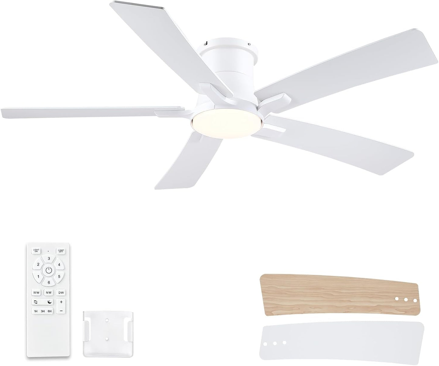 52 Inch Ceiling Fan with Lights and Remote for All Spaces