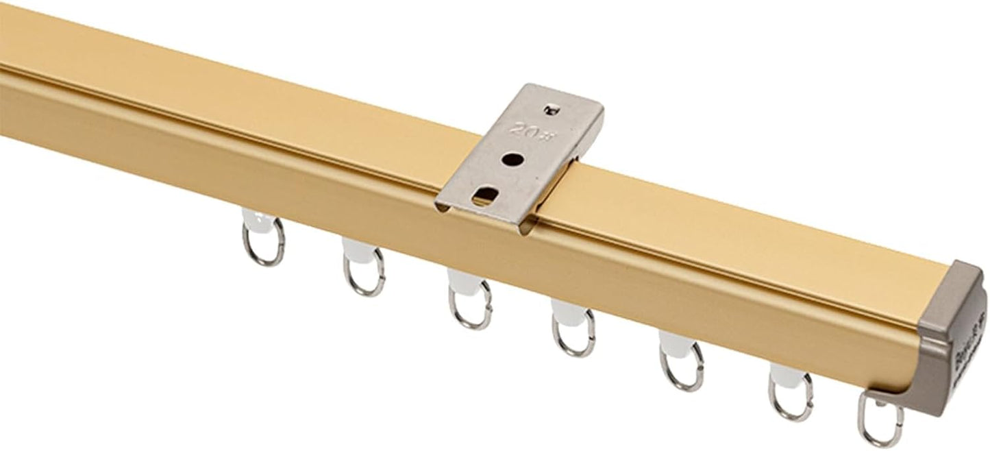 Gold Aluminum Ceiling Mount Curtain Track System - Silent Rollers