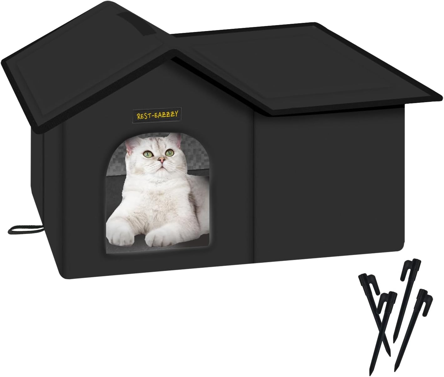 Rest-Eazzzy Cat House for Outdoor Cats - Weatherproof Shelter