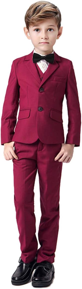 Boys Suits 5 Pieces Slim Fit Blazer Pants Outfit for Wedding
