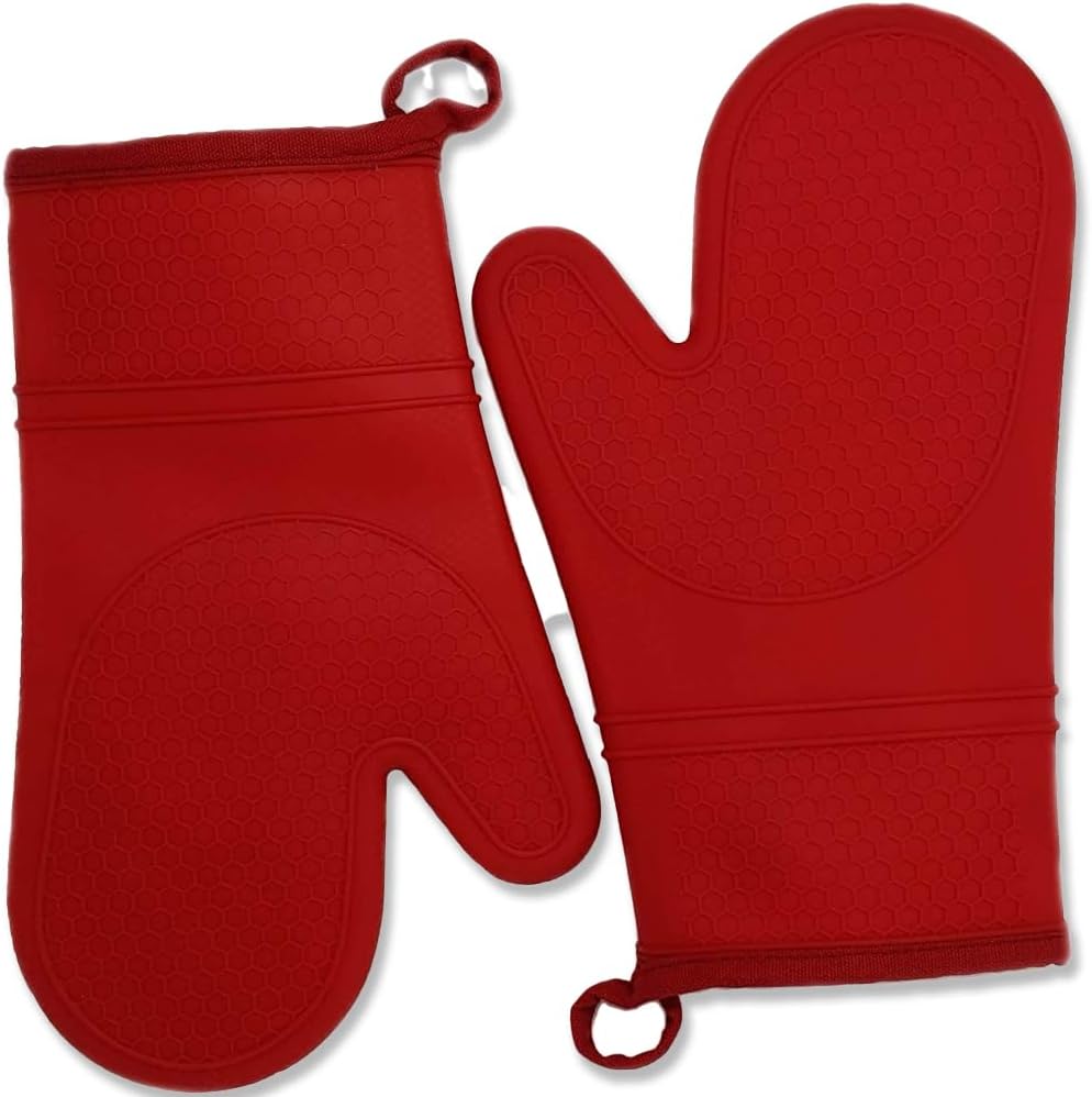 Double-Sided Heat Resistant Oven Mitts for Cooking & Baking