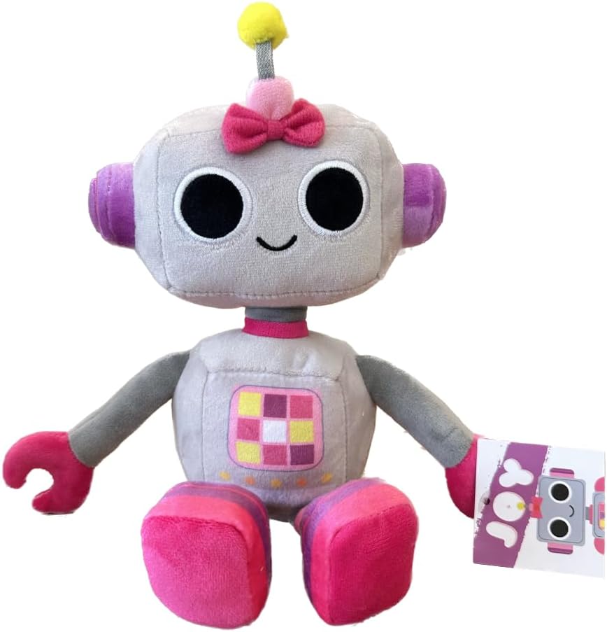 Joy The Robot Plush: Soft Gray Stuffed Toy