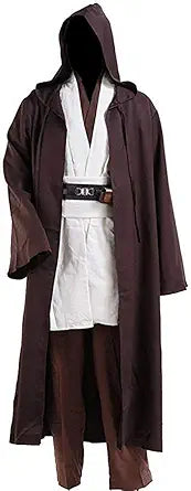 Halloween Tunic Costume Set Cosplay Outfit for Jedi Brown Robe