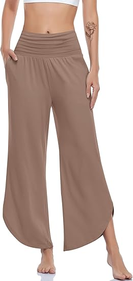 UEU Women's Wide Leg Yoga Pants for Comfort and Style
