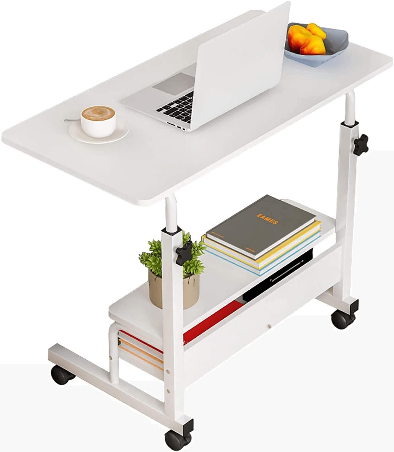 Compact Adjustable Computer Desk - White