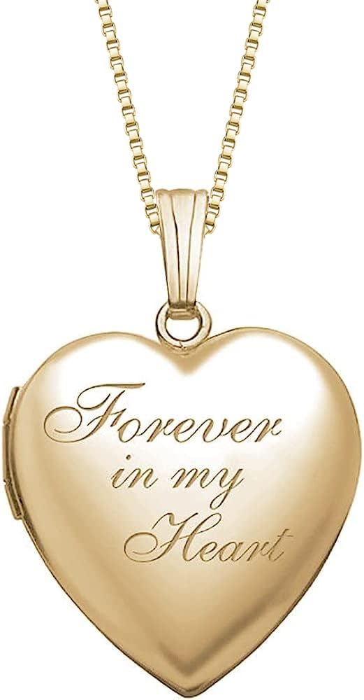 Forever In My Heart Locket Necklace for Women in Gold or Silver