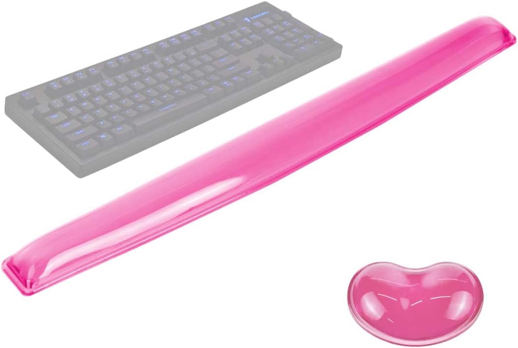 ABRONDA Gel Wrist Rest Set - Pain Relief & Comfort - Pink This title highlights the key benefit of pain relief and comfort while keeping it concise and engaging.