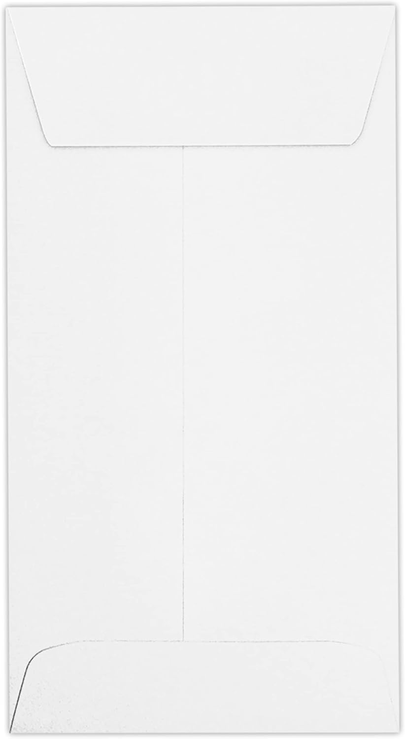 LUXPaper #7 Coin Envelopes - Bright White, Secure Design, 1,000 Qty