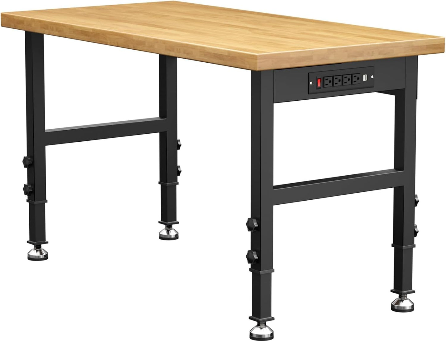48 Heavy-Duty Solid Wood Work Bench with Adjustable Height
