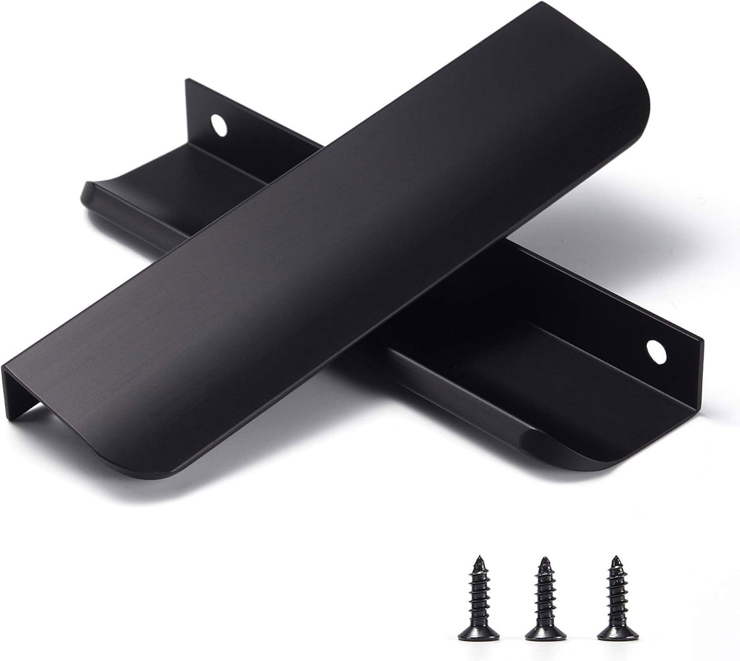 Satanga Edge Black Finger Pulls for Cabinets Modern Design