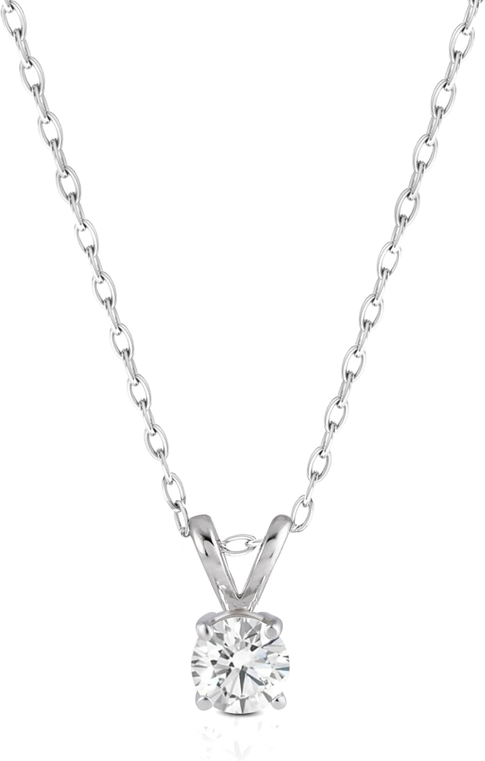 Solitaire Lab Grown Diamond Pendant Necklace in 14k Gold
