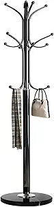 Stylish Metal Coat Rack Stand with Natural Marble Base for Home