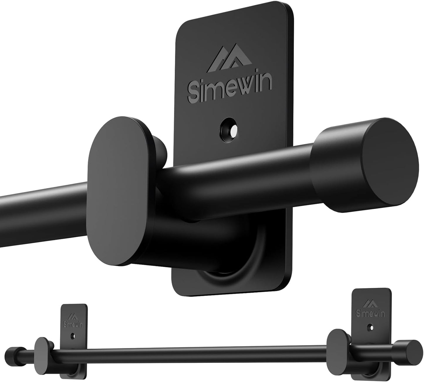 SIMEWIN No Drill Curtain Rod Set - Easy Install 30-60 Inches