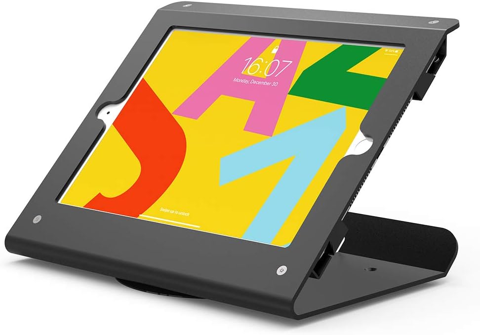 Tablet Kiosk POS Stand for 10.2 iPad 7 8 9 with 360 Swivel Base