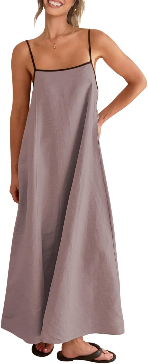 Shy Velvet Women's Linen Maxi Dress for Summer and Fall Fun