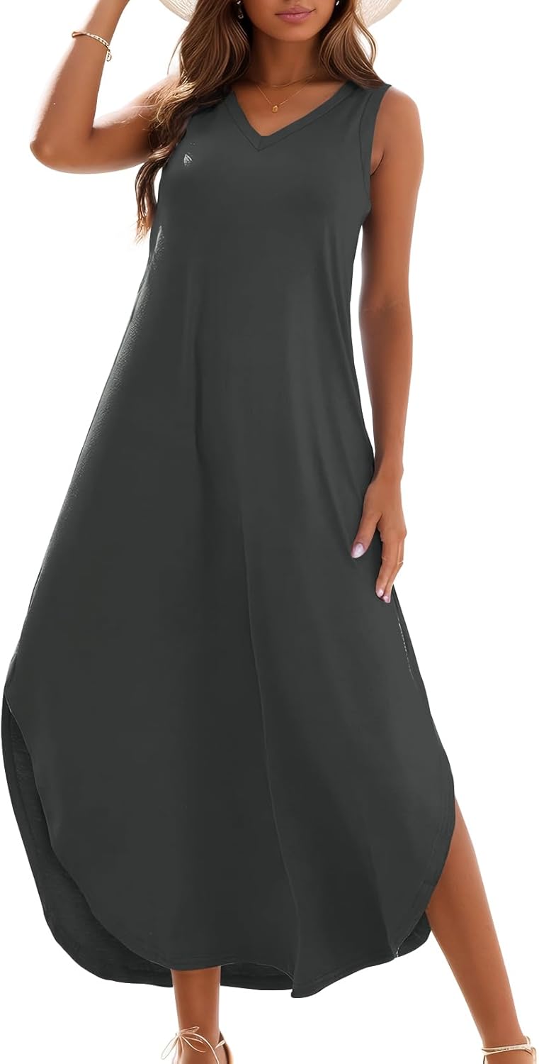 Zilcremo Women's Summer Casual Loose Sundress Long Dress