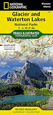 Glacier and Waterton Lakes National Parks Map for Outdoor Adventures